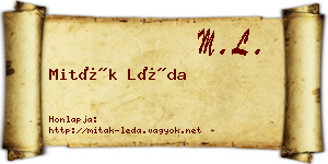 Miták Léda névjegykártya